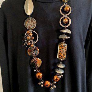 Treska Large Bauble Animal Print Necklace